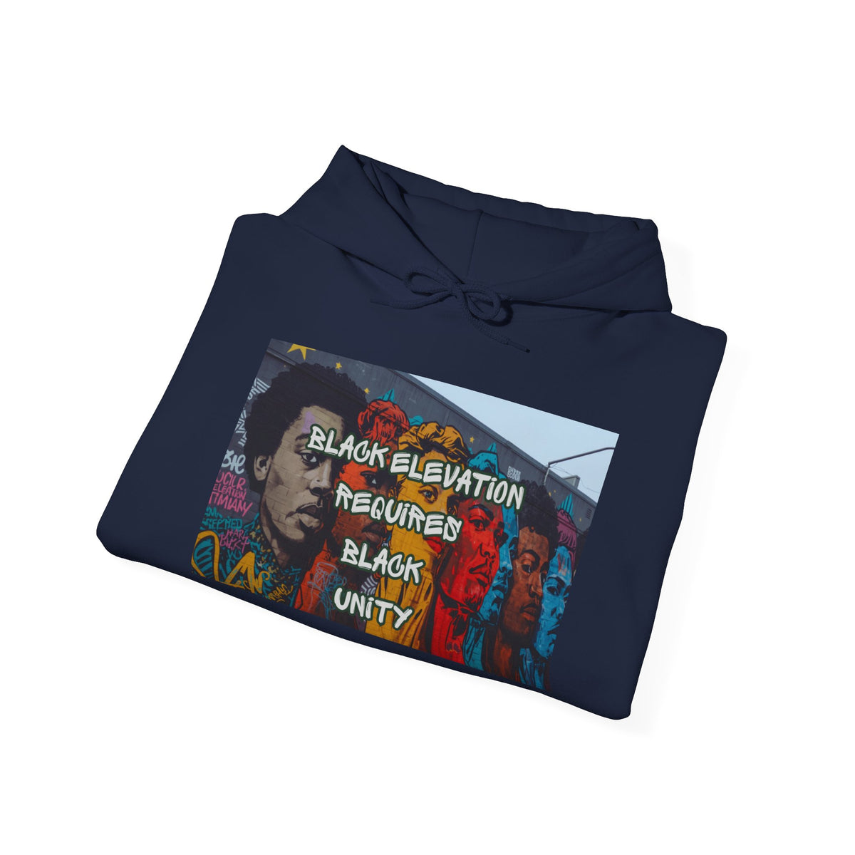 Black Unity Hoodie — "Black Elevation Required" Graphic Sweatshirt