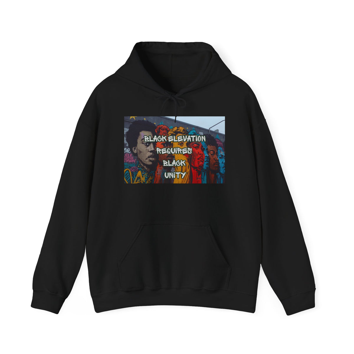 Black Unity Hoodie — "Black Elevation Required" Graphic Sweatshirt