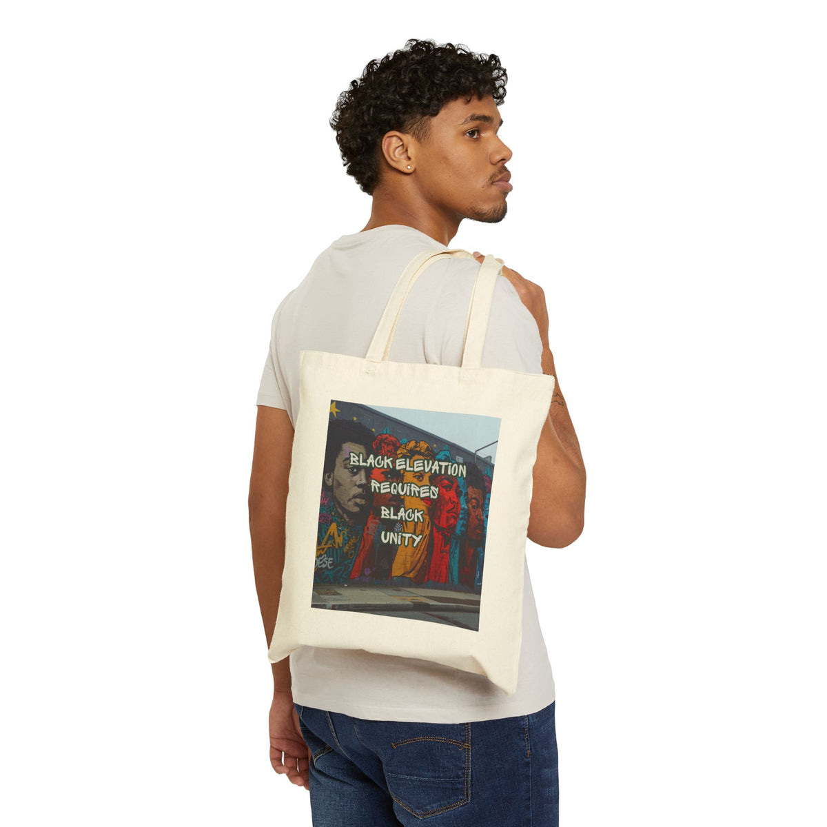 Tote Bag — "Black Elevation Required, Black Unity" Canvas Protest Tote