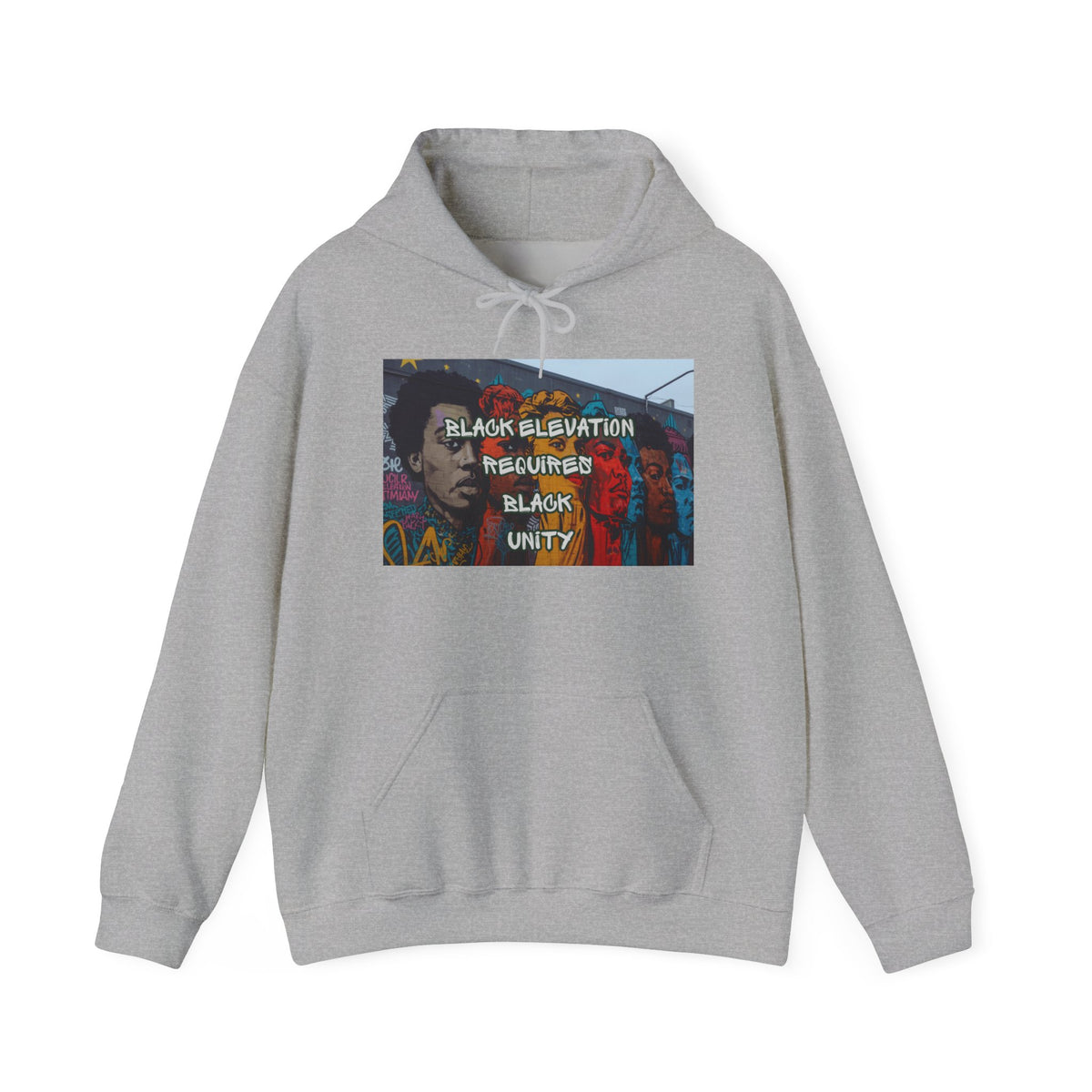 Black Unity Hoodie — "Black Elevation Required" Graphic Sweatshirt