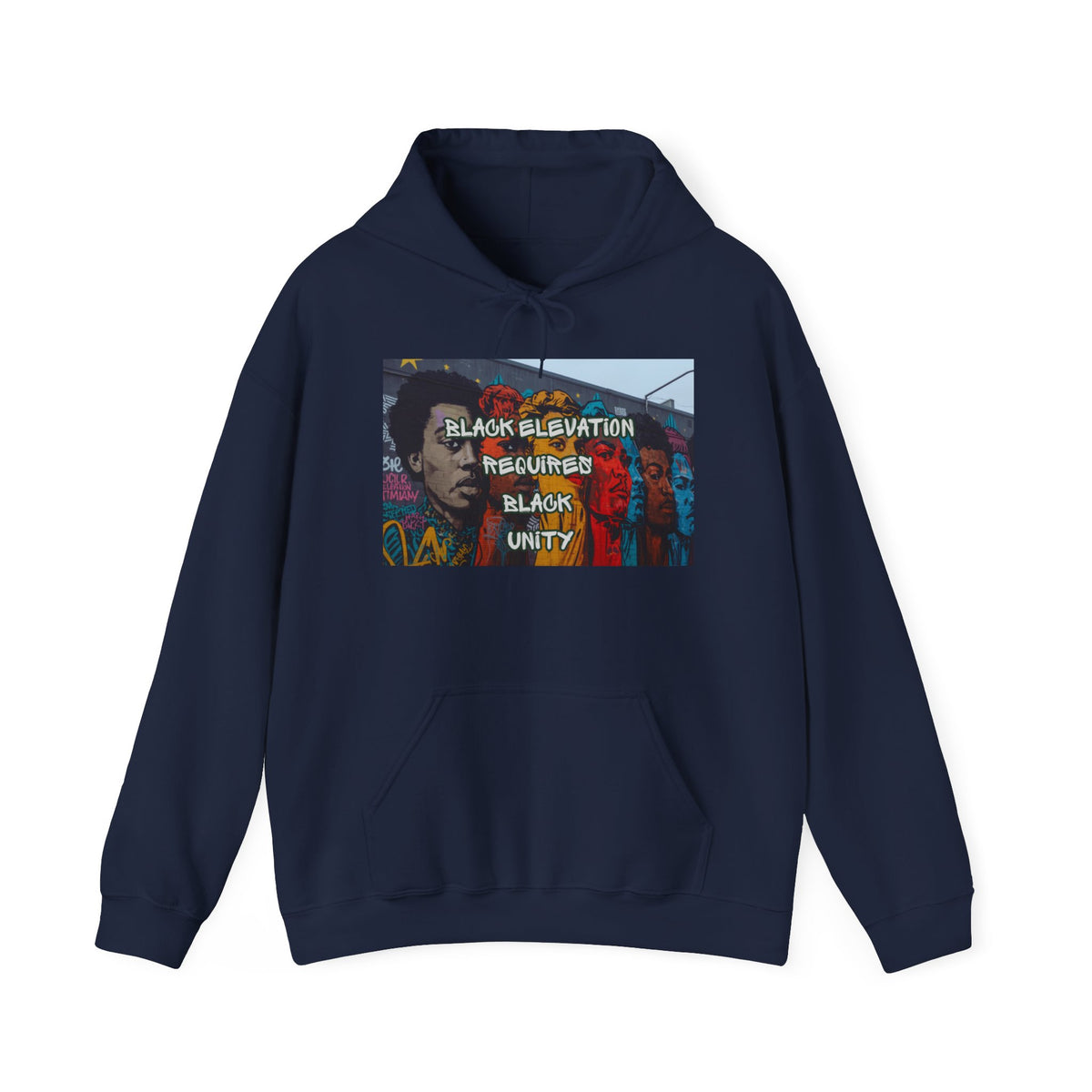 Black Unity Hoodie — "Black Elevation Required" Graphic Sweatshirt