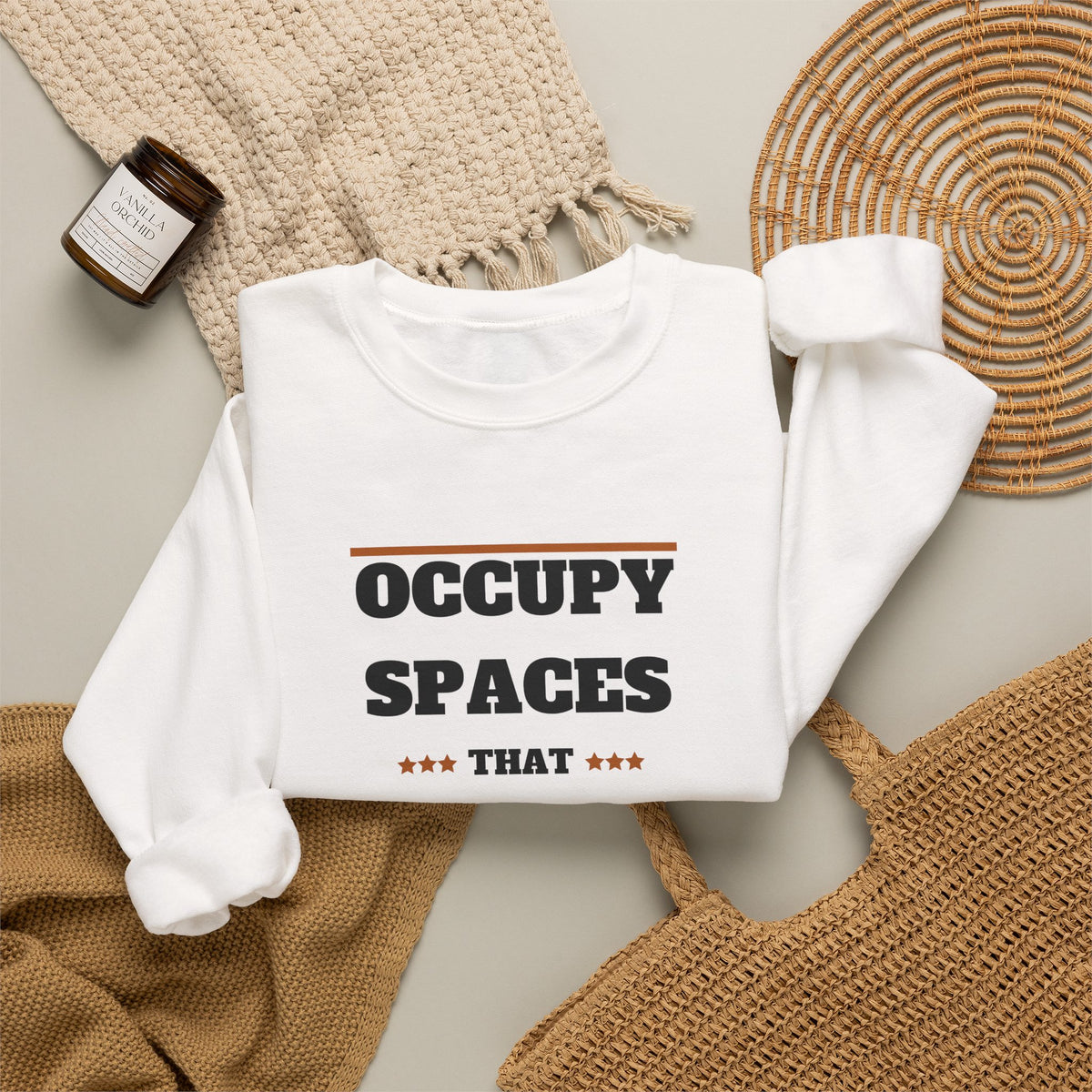 Crewneck Sweatshirt - "Occupy Spaces That Impact Outcomes" Motivational Crewneck