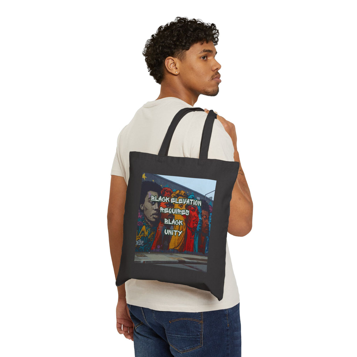 Tote Bag — "Black Elevation Required, Black Unity" Canvas Protest Tote