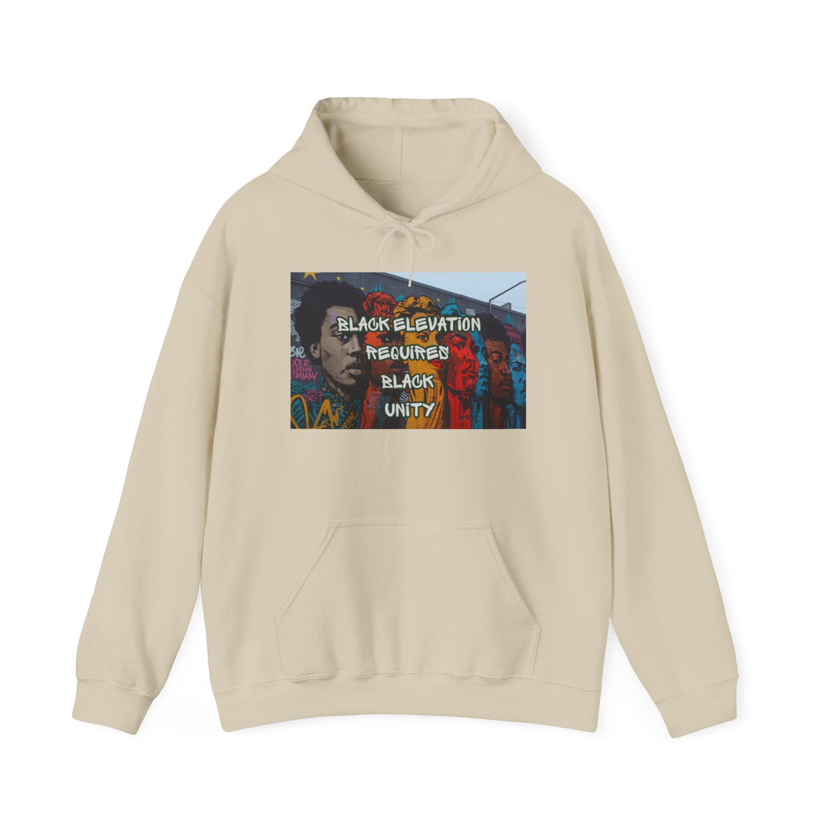 Black Unity Hoodie — "Black Elevation Required" Graphic Sweatshirt