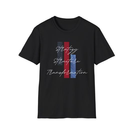 Strategy Structure Transformation Graphic T-Shirt — Minimalist Business Motivational Tee