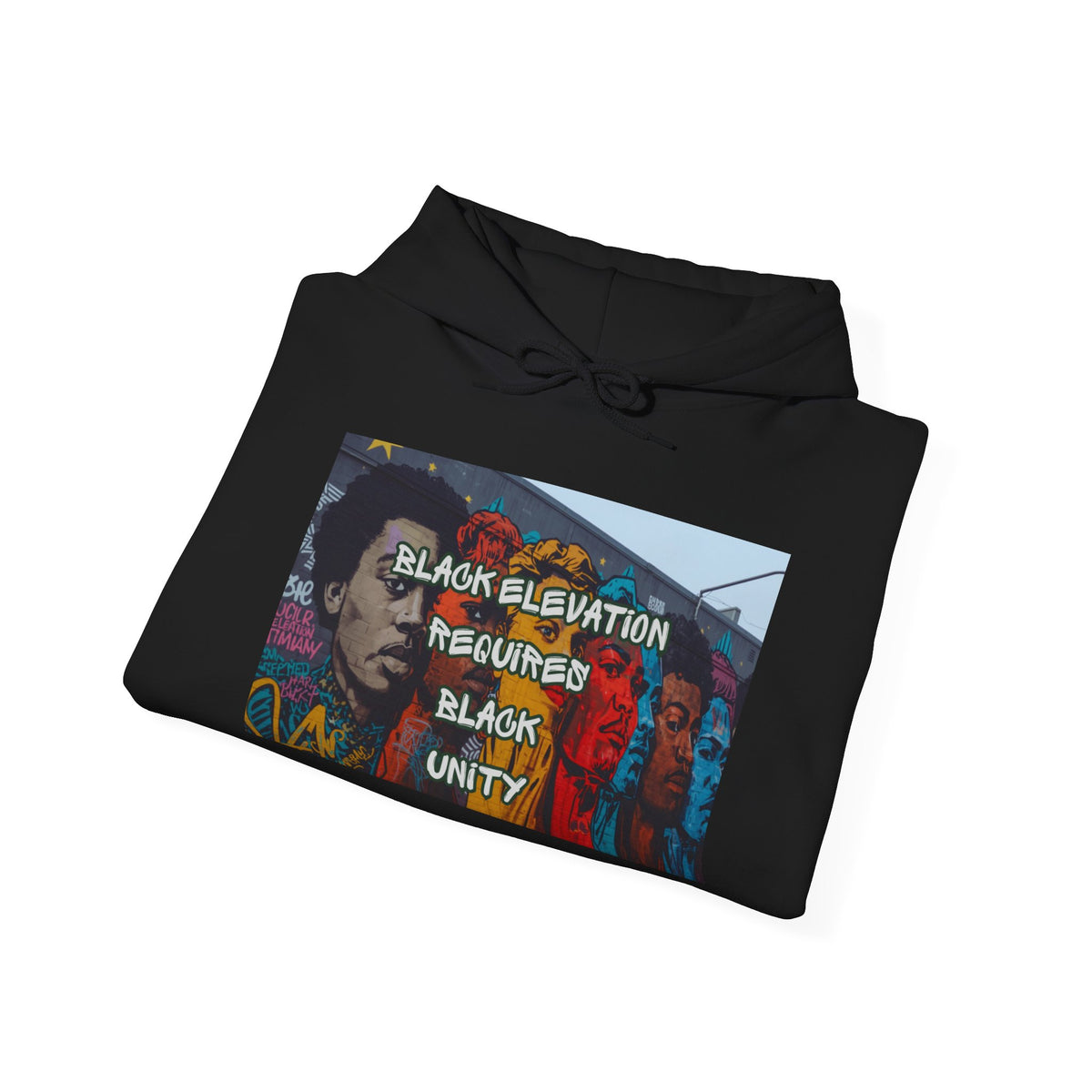 Black Unity Hoodie — "Black Elevation Required" Graphic Sweatshirt