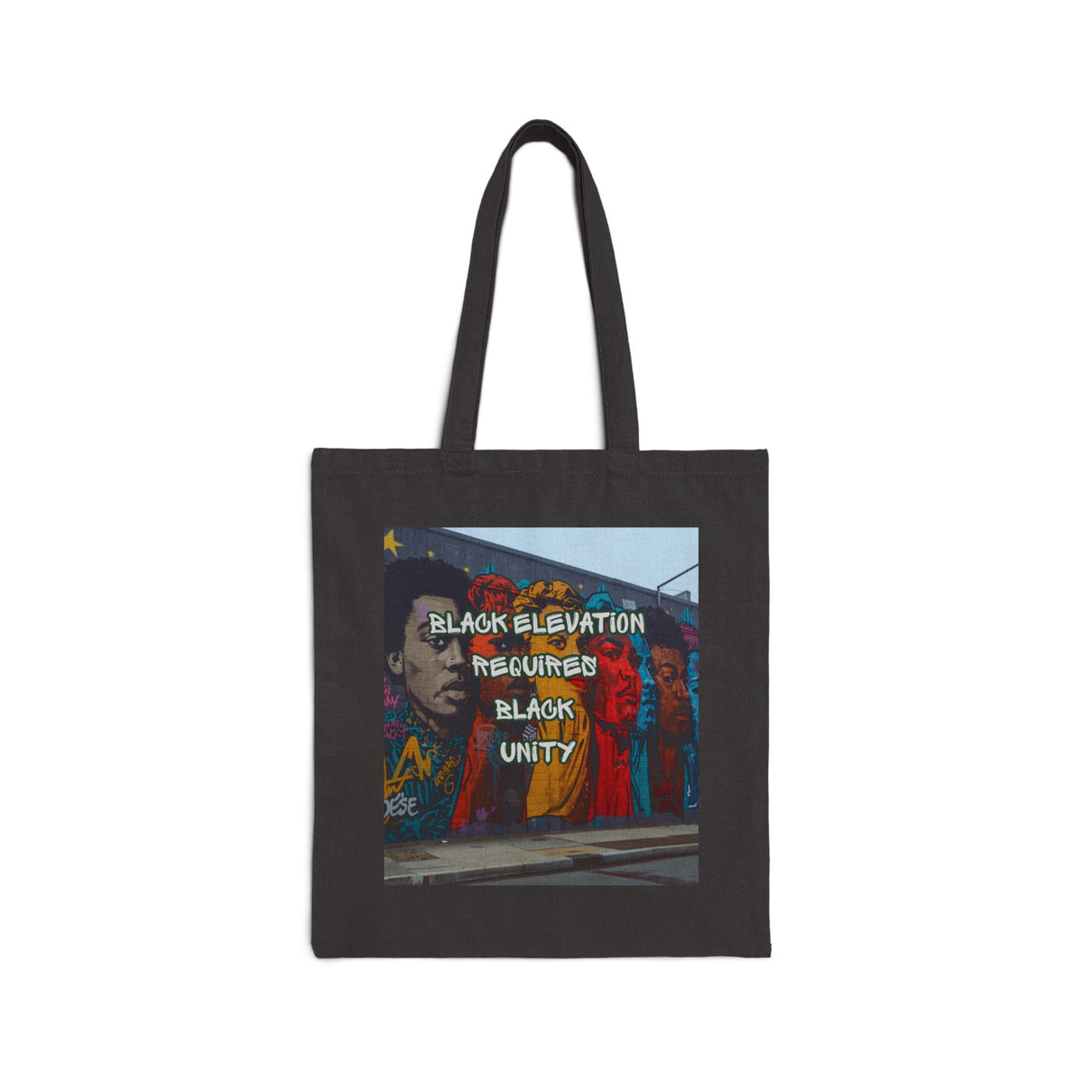 Tote Bag — "Black Elevation Required, Black Unity" Canvas Protest Tote