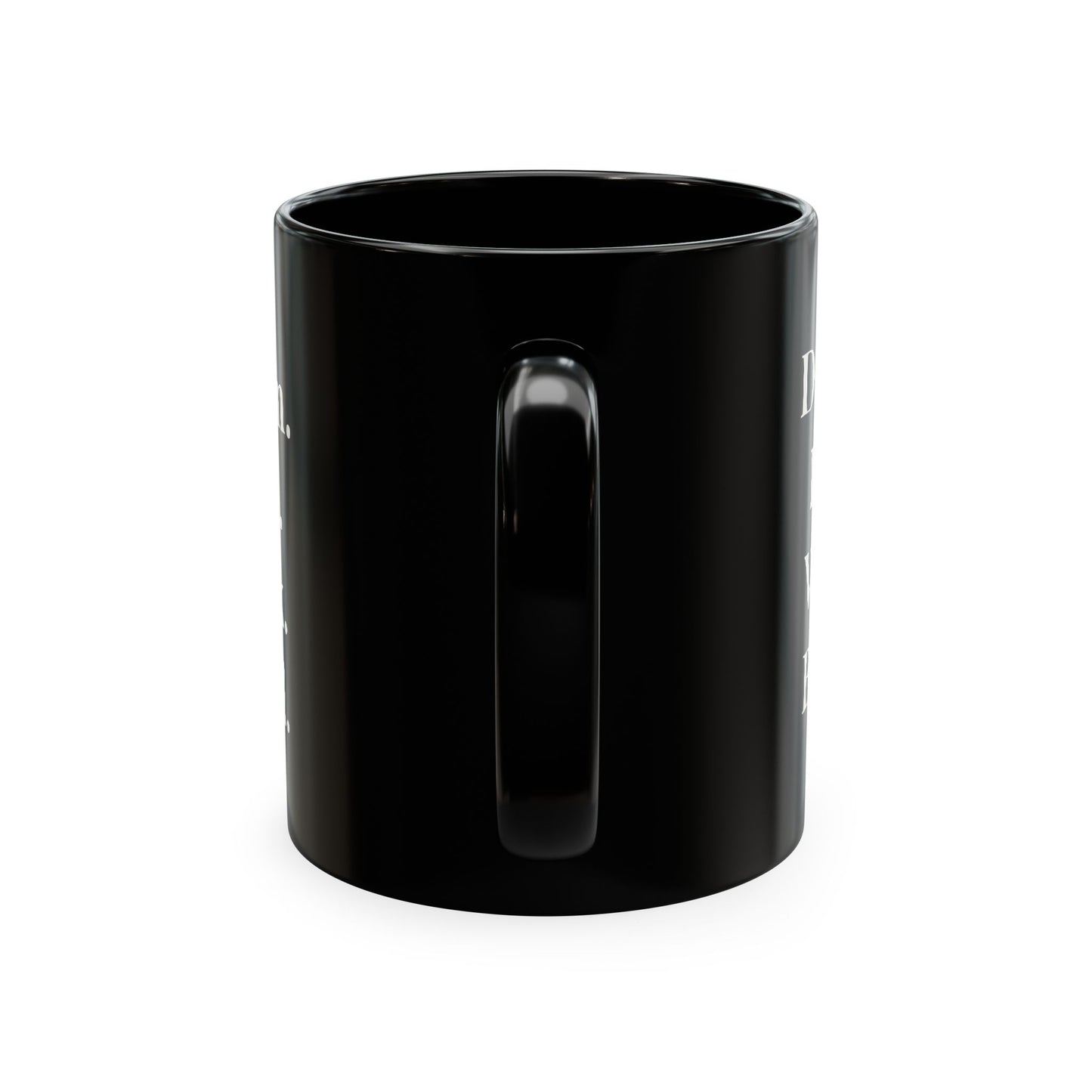 Motivational Black Ceramic Mug — “Dream. Plan. Work. Build.” Inspirational Coffee Cup