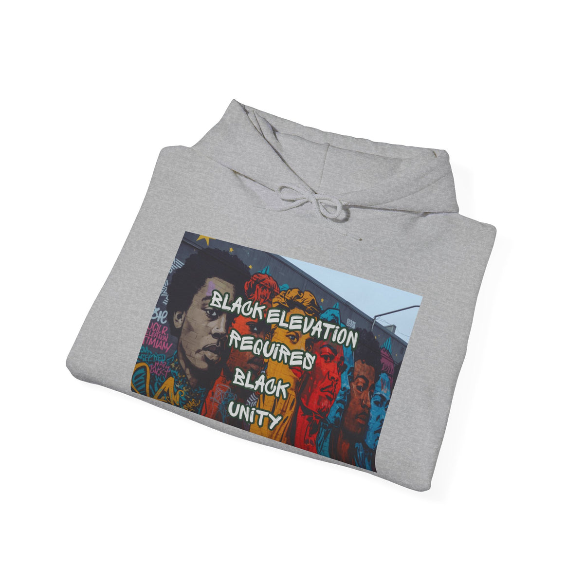 Black Unity Hoodie — "Black Elevation Required" Graphic Sweatshirt